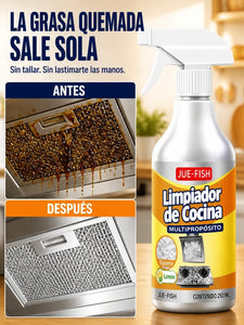 Antes y después del filtro de la campana: de grasa quemada a malla plateada